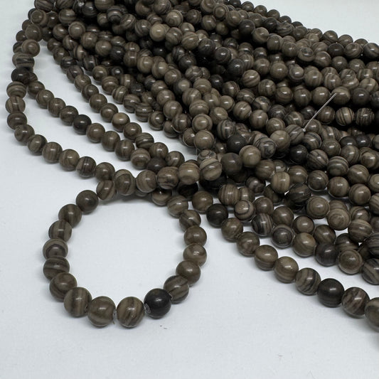 Dunkler Holzjaspis 8mm (45 Stück)