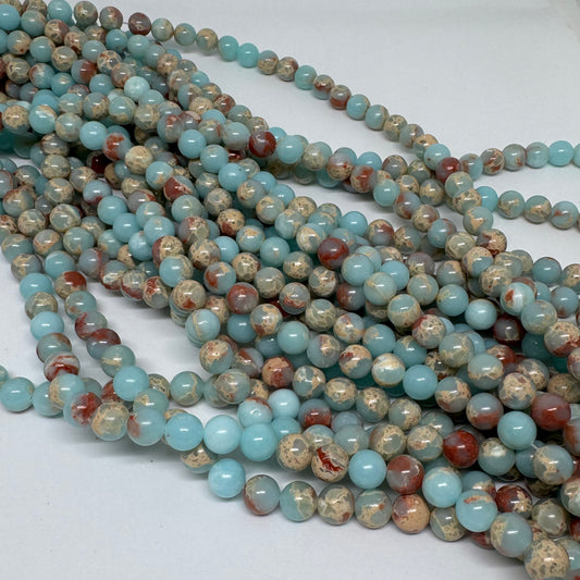 Synthetischer Jaspis Schlangenhaut 8mm (45 Stück)