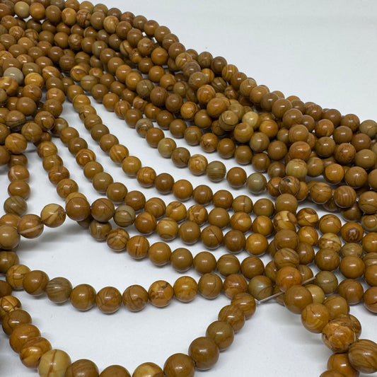 Holzjaspis gelb 8mm (45 Stück)