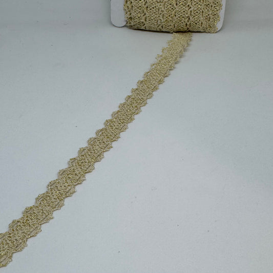 Bavlněná krajka s lurexem šíře 13mm