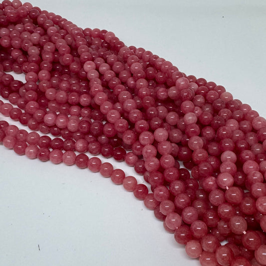 Chalcedon dunkelrosa 8mm (45 Stück)