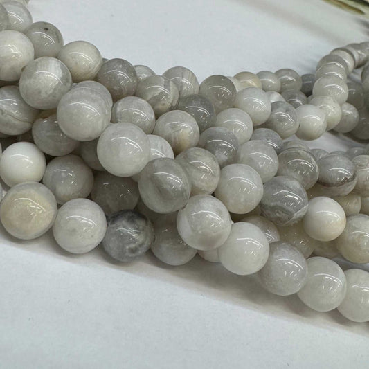 Achát bílý 8mm (45ks) - sicipotreby