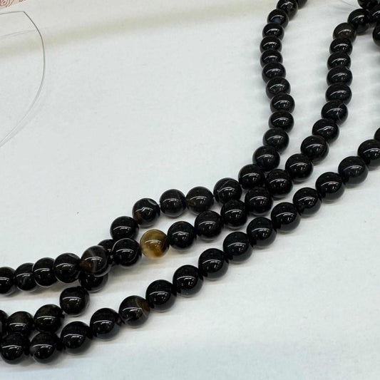 Achát černý 8mm (45ks) - sicipotreby