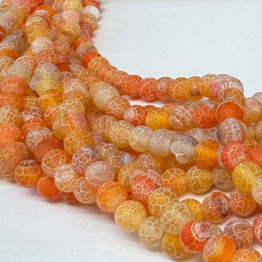 Achát oranžový praskaný 8mm - sicipotreby