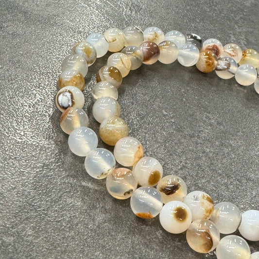 Achát světlý 8mm (45ks) - sicipotreby