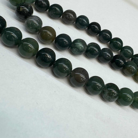 Achát tmavě zelený 8mm - sicipotreby