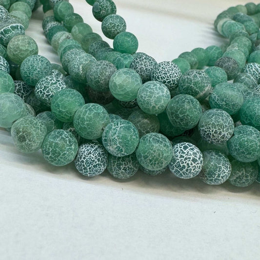 Achát zelený praskaný 8mm (45 ks) - sicipotreby