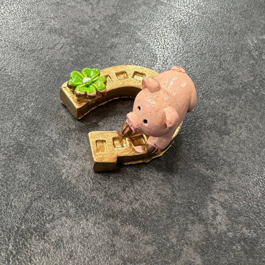 Vánoční dekorace prasátko s podkovou - sicipotreby