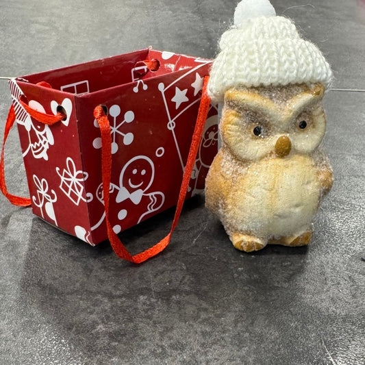 Vánoční dekorace sova v taštičce - sicipotreby