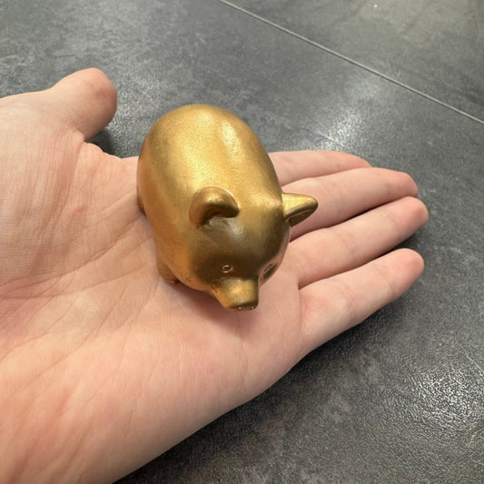 Vánoční dekorace zlaté prasátko - sicipotreby