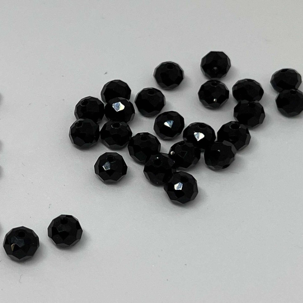 Skleněné rondelky 8mm černé - sicipotreby