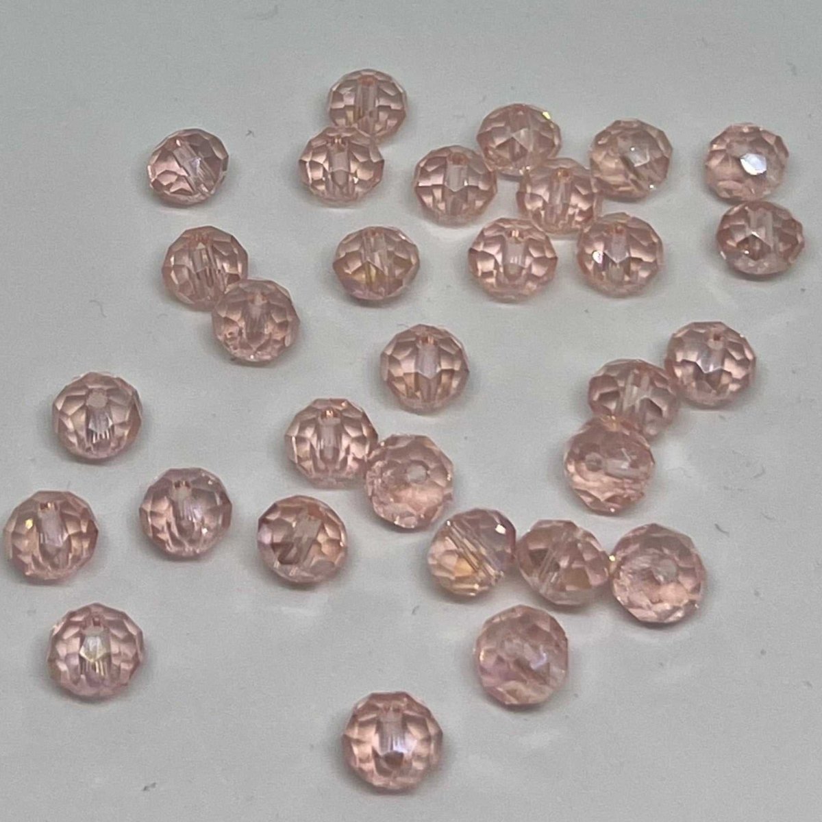 Skleněné rondelky 8mm růžové - sicipotreby