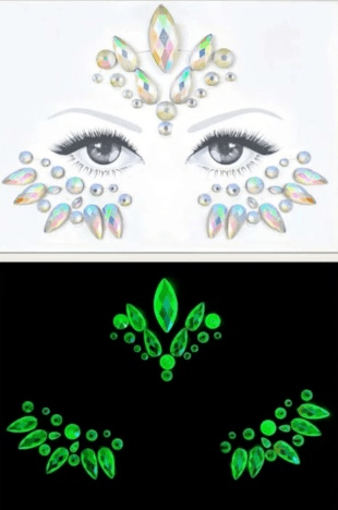 Svítící kamínky na obličej Luminous - sicipotreby