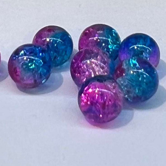 Skleněné korálky 8mm modrofialové - sicipotreby