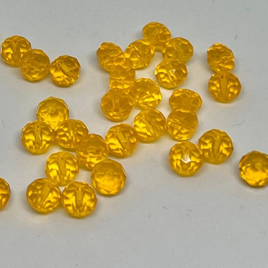 Skleněné rondelky 8mm oranžové - sicipotreby